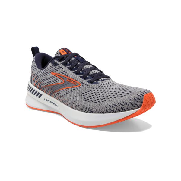 Brooks Levitate GTS 5 Men's Road Running Shoes Grey / Orange / White | USA-816305