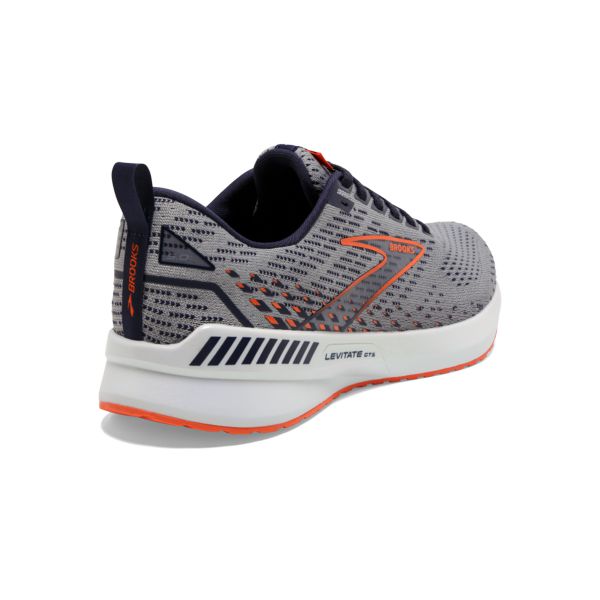 Brooks Levitate GTS 5 Men's Road Running Shoes Grey / Orange / White | USA-816305