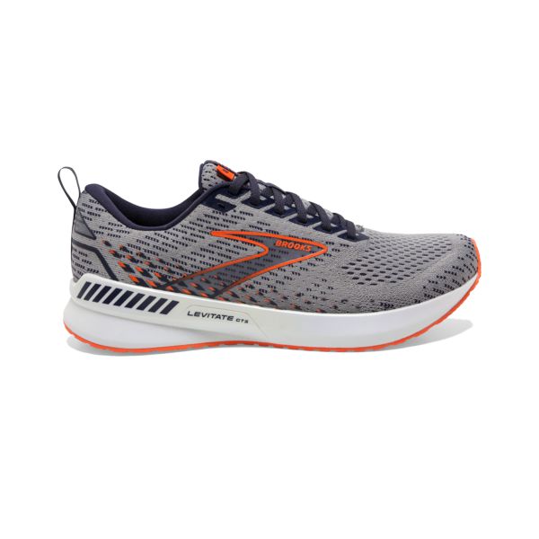 Brooks Levitate GTS 5 Men\'s Road Running Shoes Grey / Orange / White | USA-816305