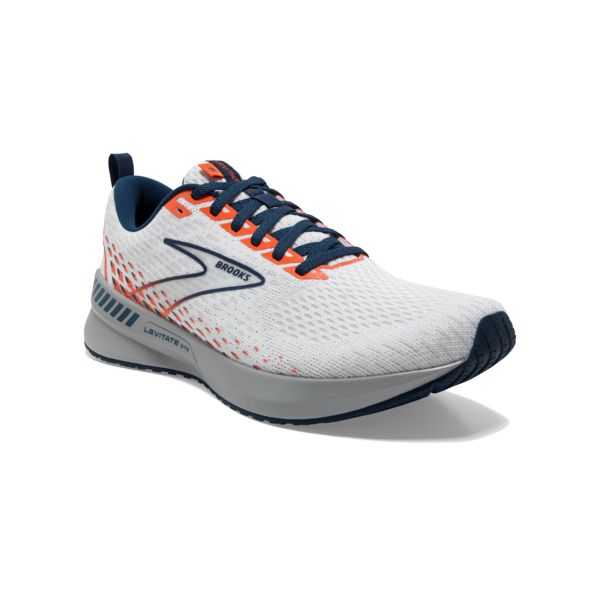 Brooks Levitate GTS 5 Men's Road Running Shoes White / Blue / Orange | USA-98754