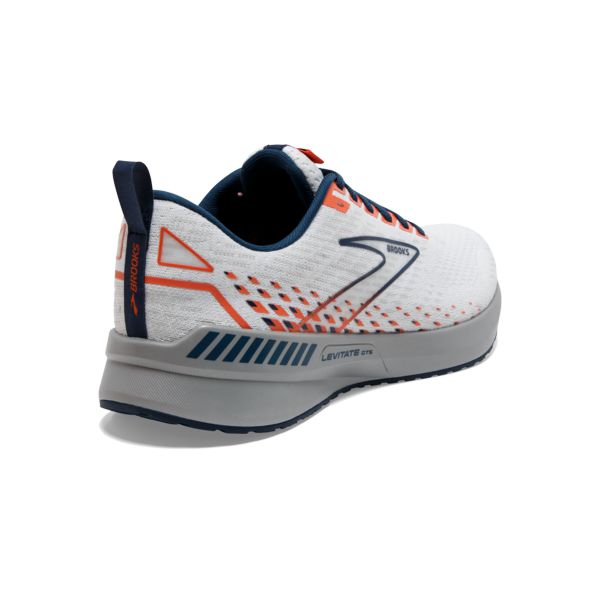 Brooks Levitate GTS 5 Men's Road Running Shoes White / Blue / Orange | USA-98754