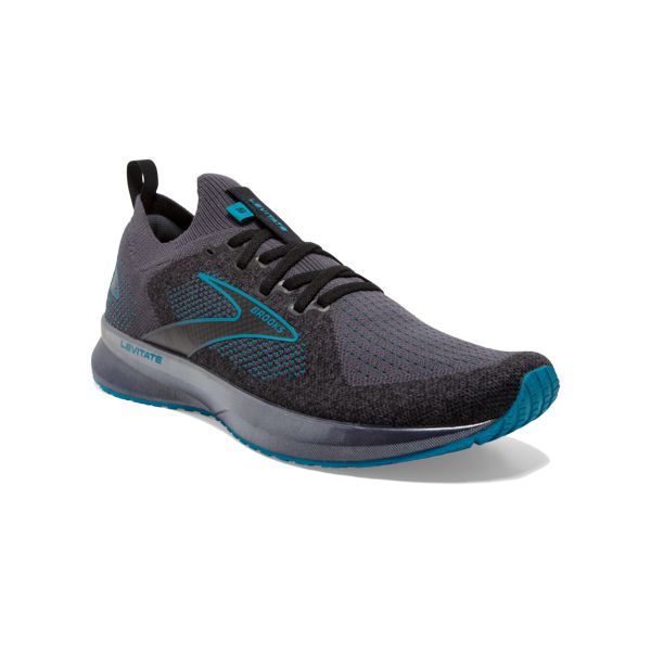 Brooks Levitate StealthFit 5 Men's Road Running Shoes Black / Turquoise | USA-516723