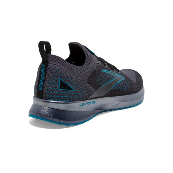 Brooks Levitate StealthFit 5 Men's Road Running Shoes Black / Turquoise | USA-516723