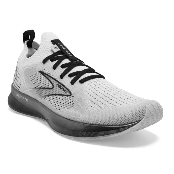 Brooks Levitate StealthFit 5 Men's Road Running Shoes White / Grey / Black | USA-567941