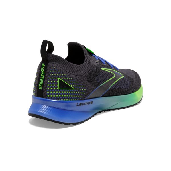 Brooks Levitate StealthFit 5 Men's Road Running Shoes Black / Blue / Green | USA-71695