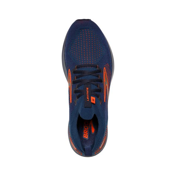 Brooks Levitate StealthFit 5 Men's Road Running Shoes Navy / Orange | USA-786520