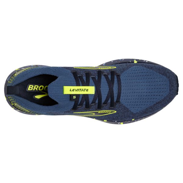 Brooks Levitate StealthFit 5 Men's Road Running Shoes Blue / Black / Yellow | USA-794825