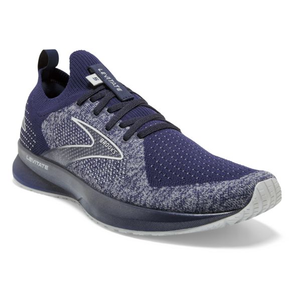 Brooks Levitate StealthFit 5 Men's Road Running Shoes Grey / Navy / White | USA-872105