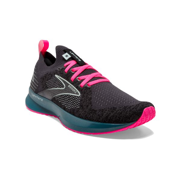 Brooks Levitate StealthFit 5 Women's Road Running Shoes Black / Blue / Pink | USA-317025