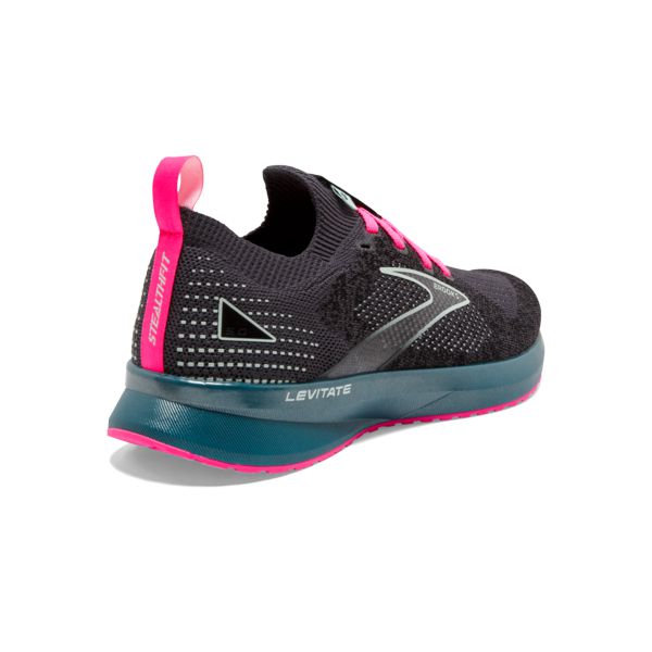 Brooks Levitate StealthFit 5 Women's Road Running Shoes Black / Blue / Pink | USA-317025