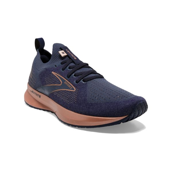 Brooks Levitate StealthFit 5 Women's Road Running Shoes Navy / Gold | USA-341265