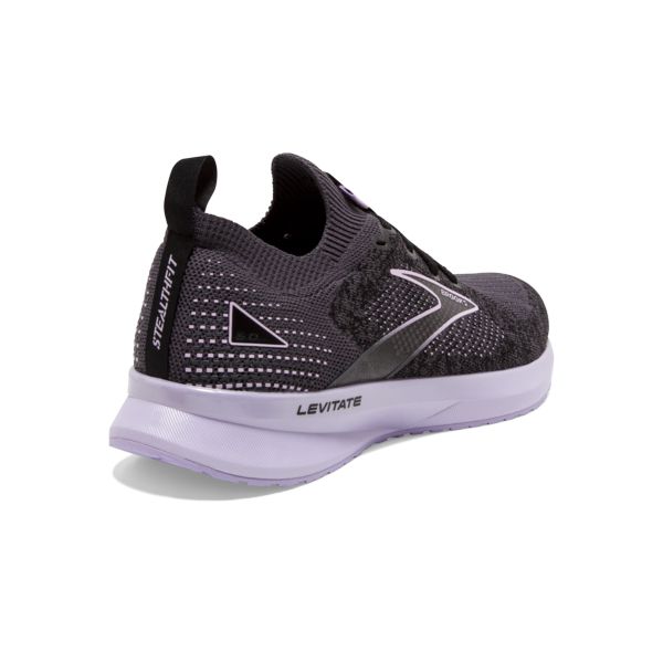 Brooks Levitate StealthFit 5 Women's Road Running Shoes Black / Grey / Purple | USA-485197