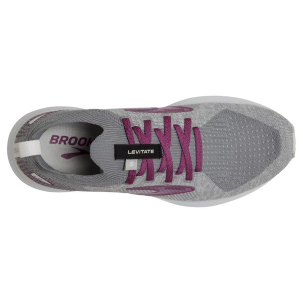 Brooks Levitate StealthFit 5 Women's Road Running Shoes White / Grey / Red | USA-486317