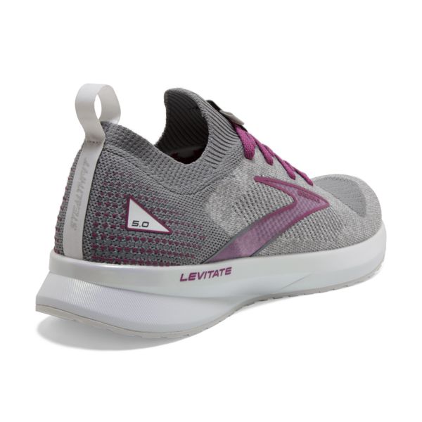 Brooks Levitate StealthFit 5 Women's Road Running Shoes White / Grey / Red | USA-486317