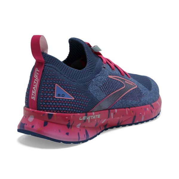 Brooks Levitate StealthFit 5 Women's Road Running Shoes Blue / Red | USA-498173