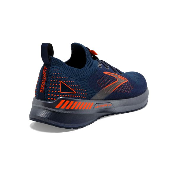 Brooks Levitate StealthFit GTS 5 Men's Road Running Shoes Navy / Orange | USA-456098