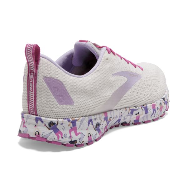 Brooks Revel 4 Women's Road Running Shoes White / Purple / Pink | USA-940735