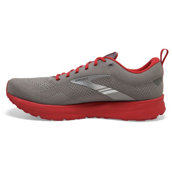 Brooks Revel 5 Men's Road Running Shoes Grey / Silver / Red | USA-326790