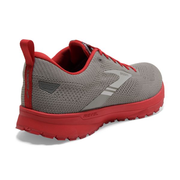 Brooks Revel 5 Men's Road Running Shoes Grey / Silver / Red | USA-326790