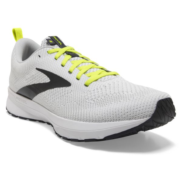 Brooks Revel 5 Men's Road Running Shoes White / Yellow / Black | USA-769823