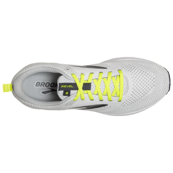 Brooks Revel 5 Men's Road Running Shoes White / Yellow / Black | USA-769823