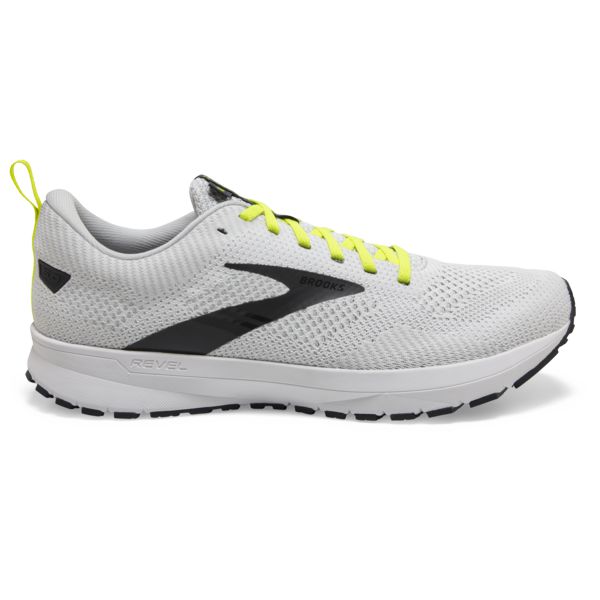 Brooks Revel 5 Men\'s Road Running Shoes White / Yellow / Black | USA-769823