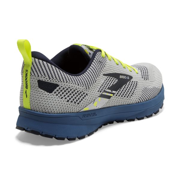 Brooks Revel 5 Men's Road Running Shoes Grey / Yellow / Blue | USA-813795