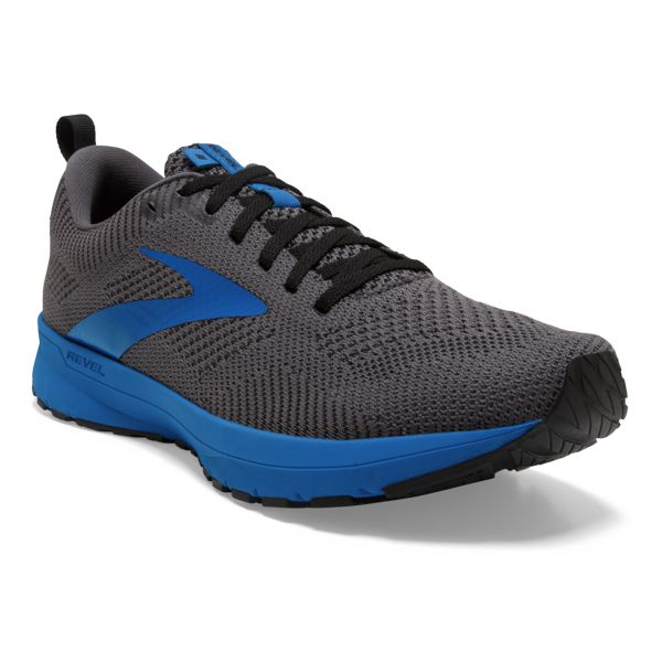 Brooks Revel 5 Men's Road Running Shoes Black / Grey / Blue | USA-913684