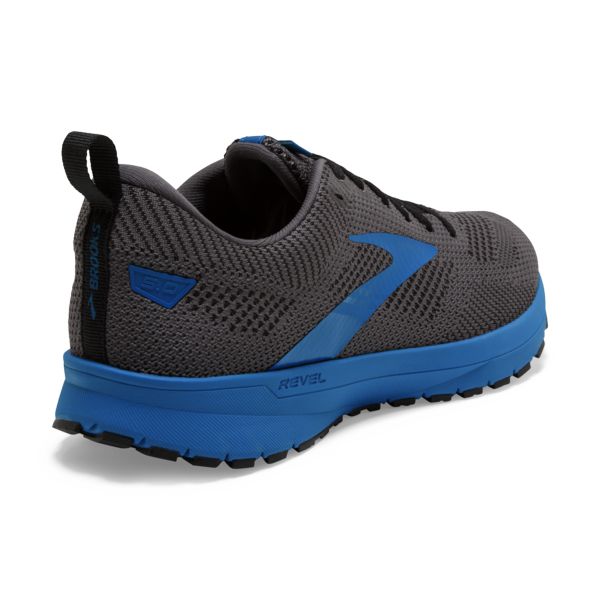 Brooks Revel 5 Men's Road Running Shoes Black / Grey / Blue | USA-913684