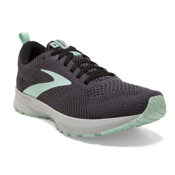 Brooks Revel 5 Women's Road Running Shoes Grey / Black / Green | USA-502417