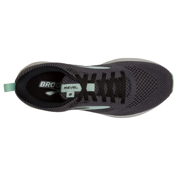 Brooks Revel 5 Women's Road Running Shoes Grey / Black / Green | USA-502417