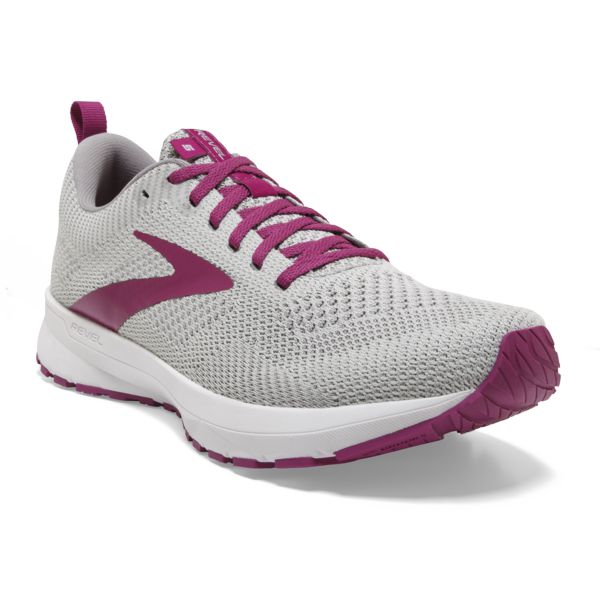 Brooks Revel 5 Women's Road Running Shoes Grey / Purple / White | USA-643250