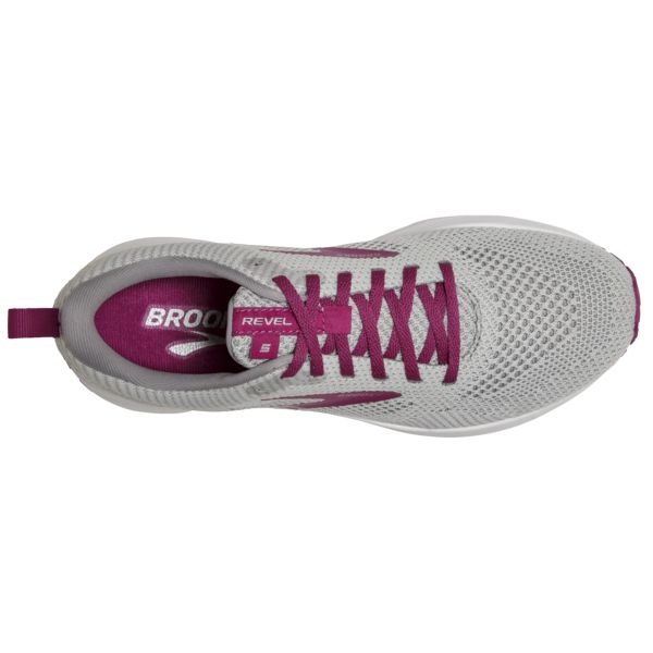 Brooks Revel 5 Women's Road Running Shoes Grey / Purple / White | USA-643250