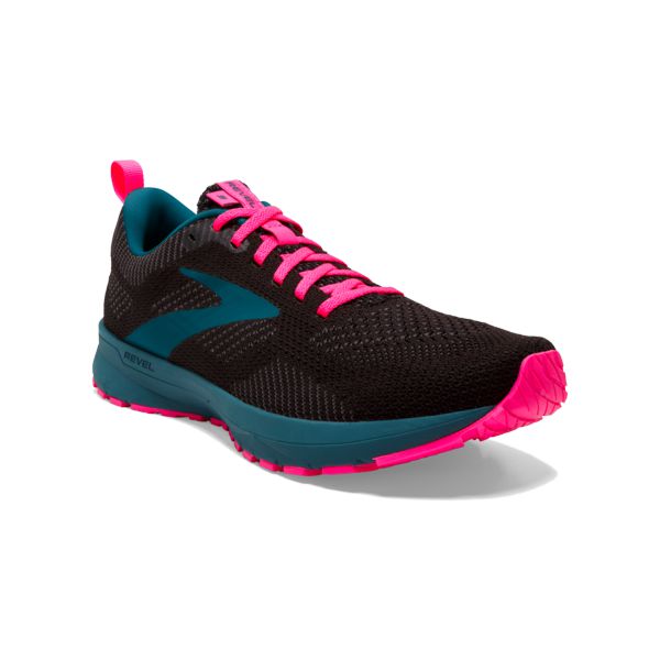 Brooks Revel 5 Women's Road Running Shoes Black / Blue / Pink | USA-932574