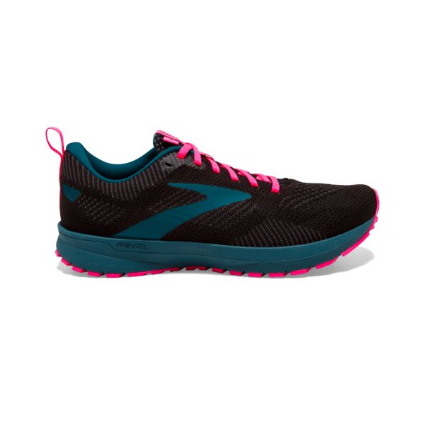 Brooks Revel 5 Women\'s Road Running Shoes Black / Blue / Pink | USA-932574