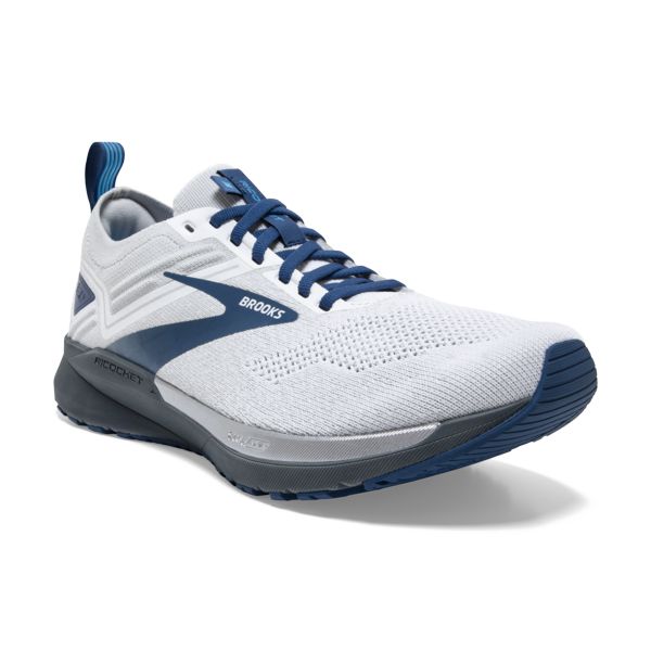 Brooks Ricochet 3 Men's Road Running Shoes White / Grey / Blue | USA-45936