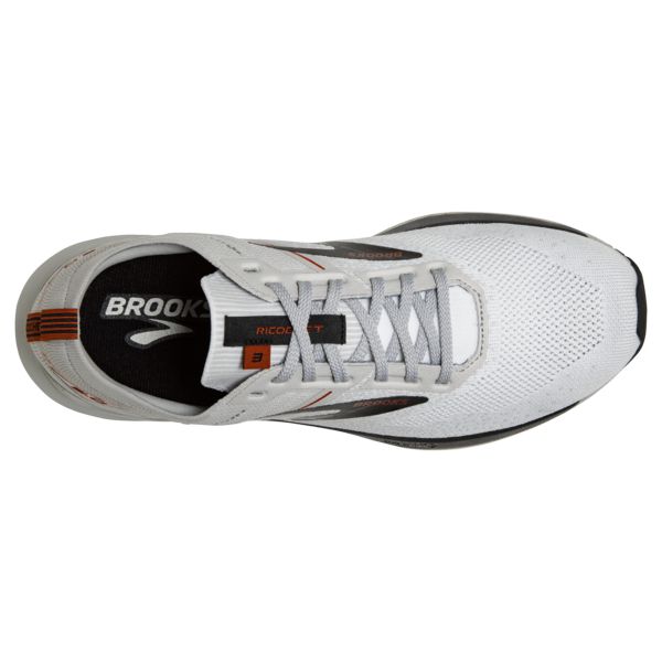 Brooks Ricochet 3 Men's Road Running Shoes White / Grey / Orange | USA-527360