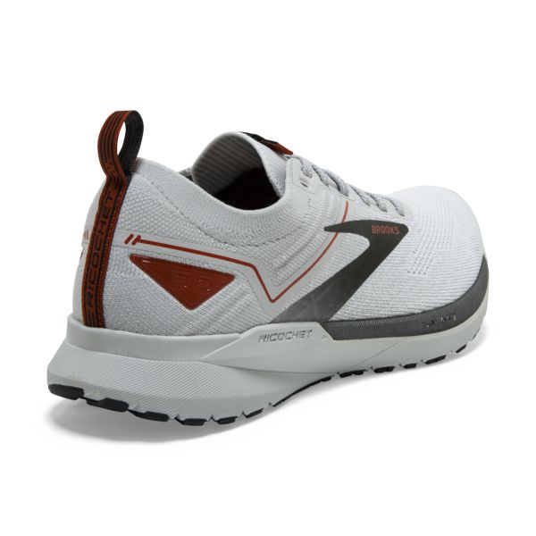 Brooks Ricochet 3 Men's Road Running Shoes White / Grey / Orange | USA-527360