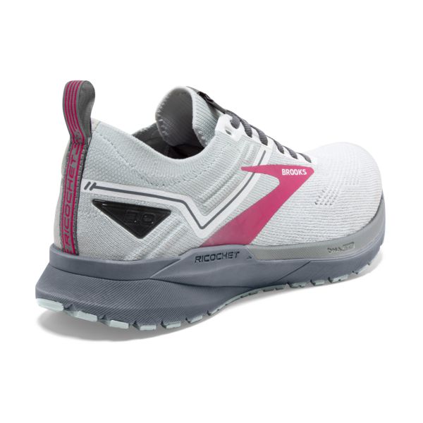 Brooks Ricochet 3 Women's Road Running Shoes White / Grey / Pink | USA-127836