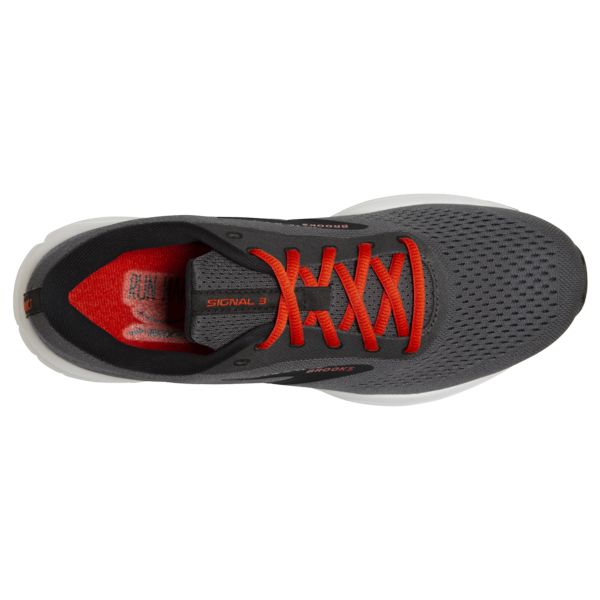 Brooks Signal 3 Men's Road Running Shoes Black / White / Red | USA-159026