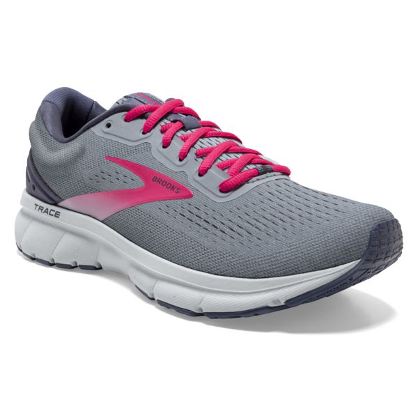 Brooks Trace Women's Road Running Shoes Grey / Pink / White | USA-518437